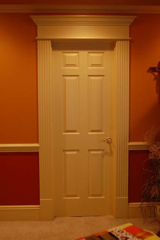 Door with molding.