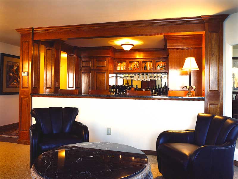 Elaborate wooden kitchen.